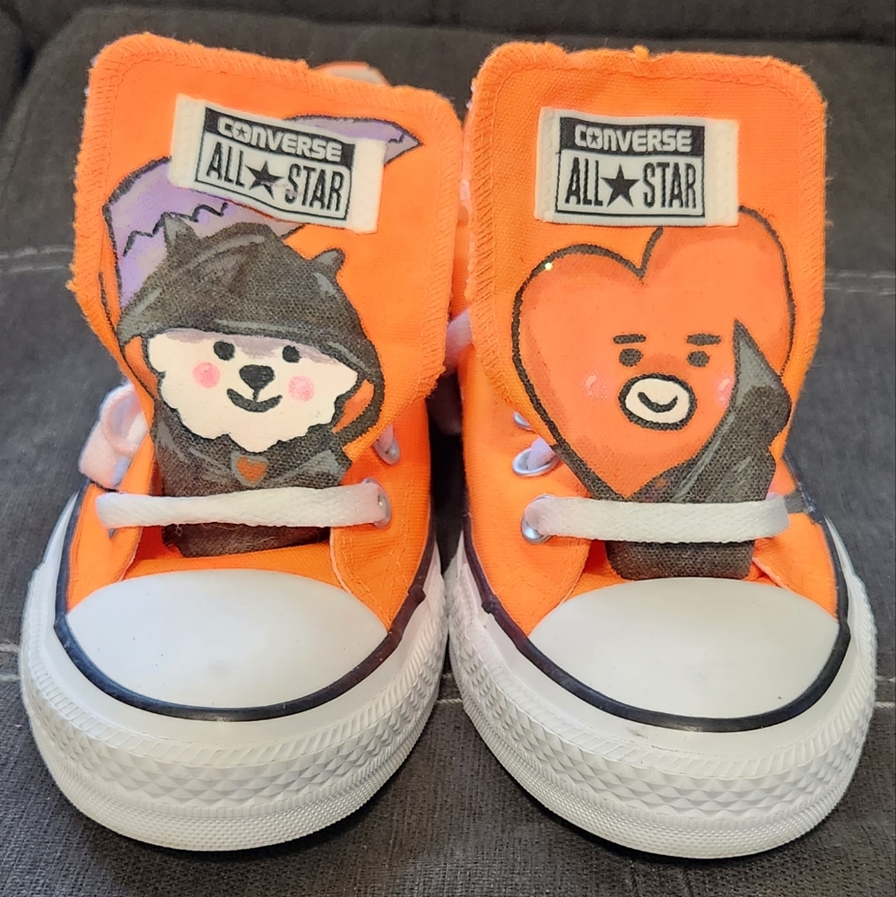 Bt21 Converse woman's size 8 halloween custom painted new